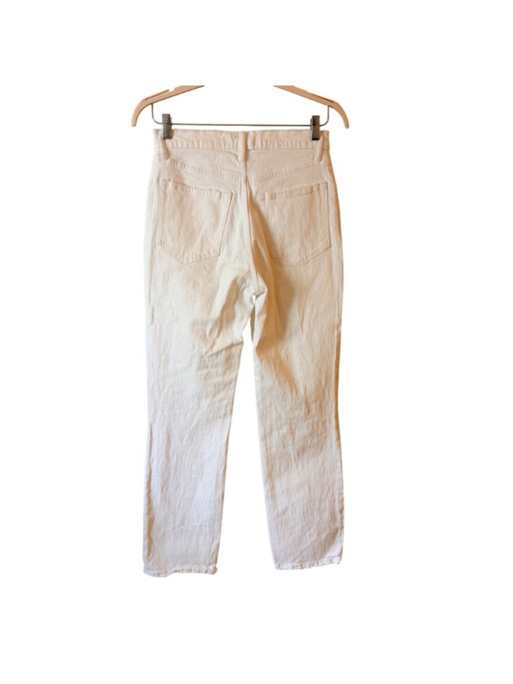 Abercrombie & Fitch 90s Straight Ultra High Rise White Distressed Jeans Size 28 - Picture 3 of 4